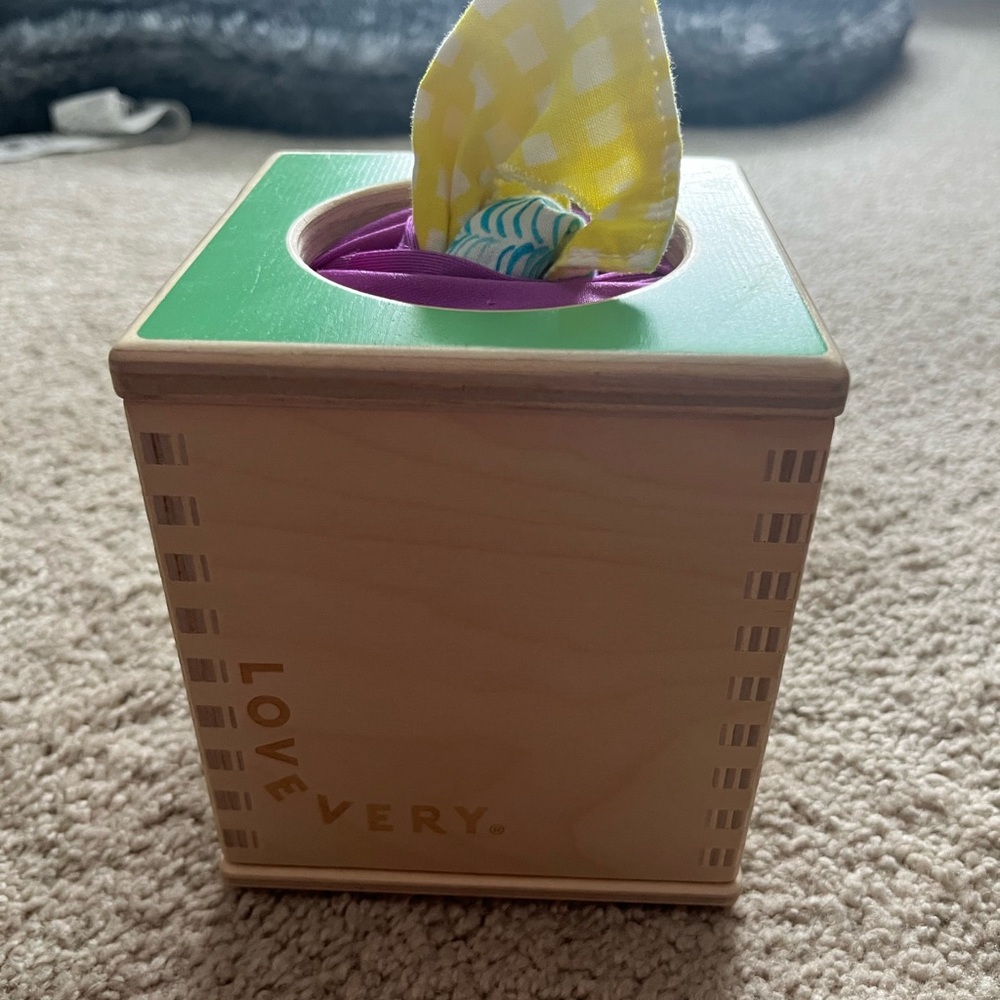Lovevery Wooden Tissue Box  5-6 month toy